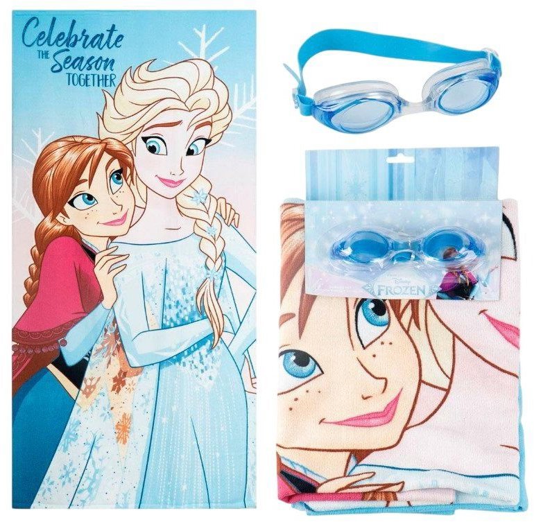 Disney Frozen: Sisters - set osušky a plaveckých brýlí