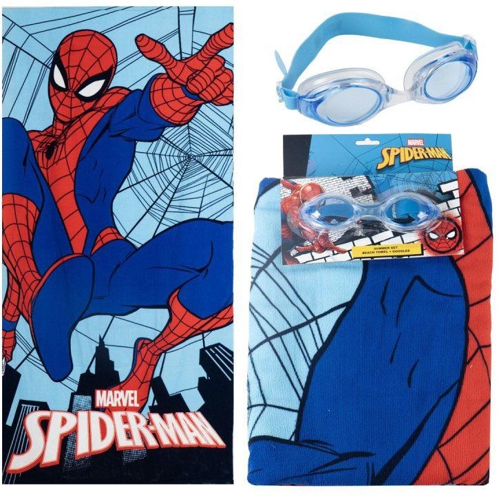 Marvel Spiderman: Spiderweb - set osušky a plaveckých brýlí