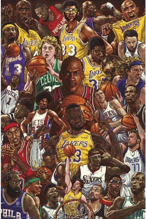 NBA – Basketbalové hviezdy – plagát