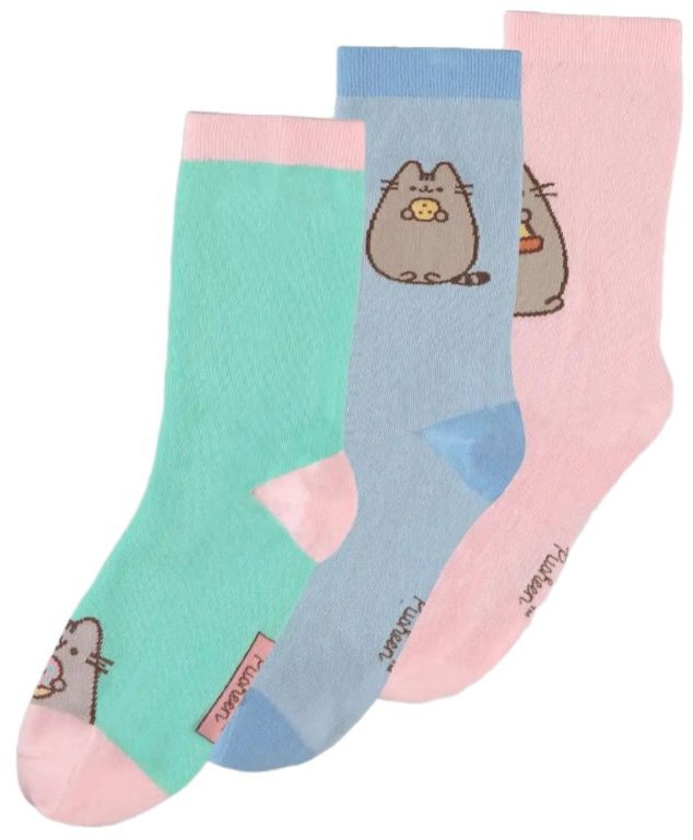 Pusheen: Types of food – ponožky dámske, sada 3 párov (EU 39 – 42)