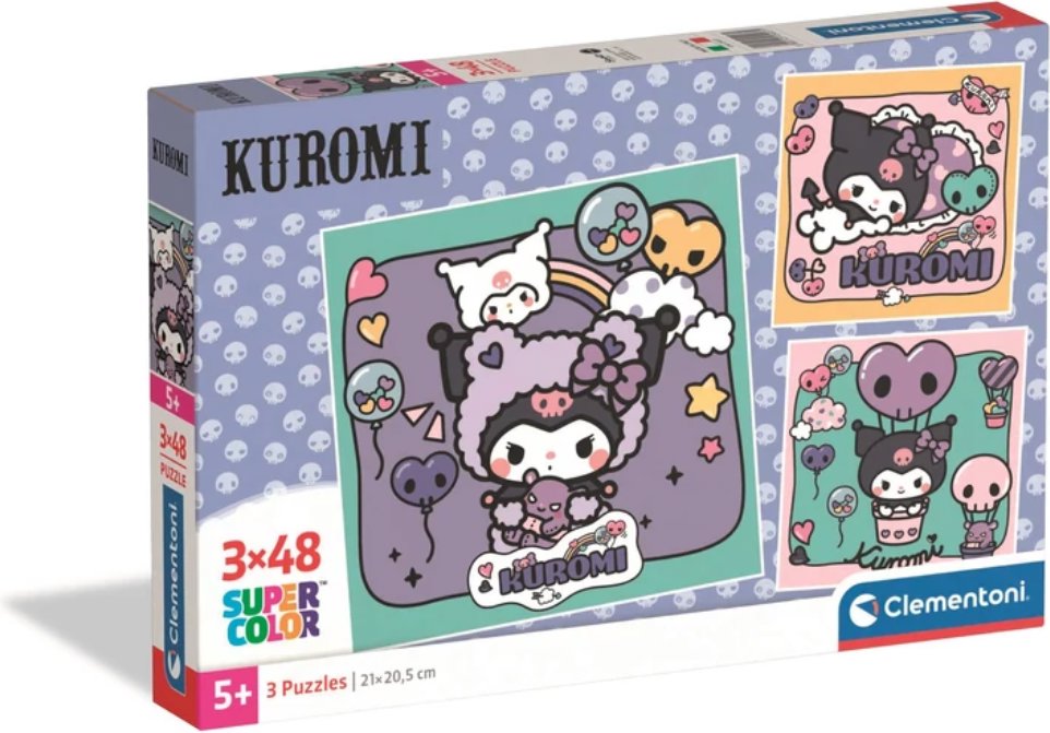 Kuromi – puzzle 3× 48 dielikov
