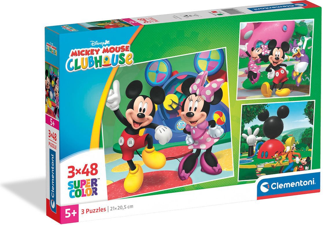 Myšiak Mickey a jeho klub – puzzle 3× 48 dielikov