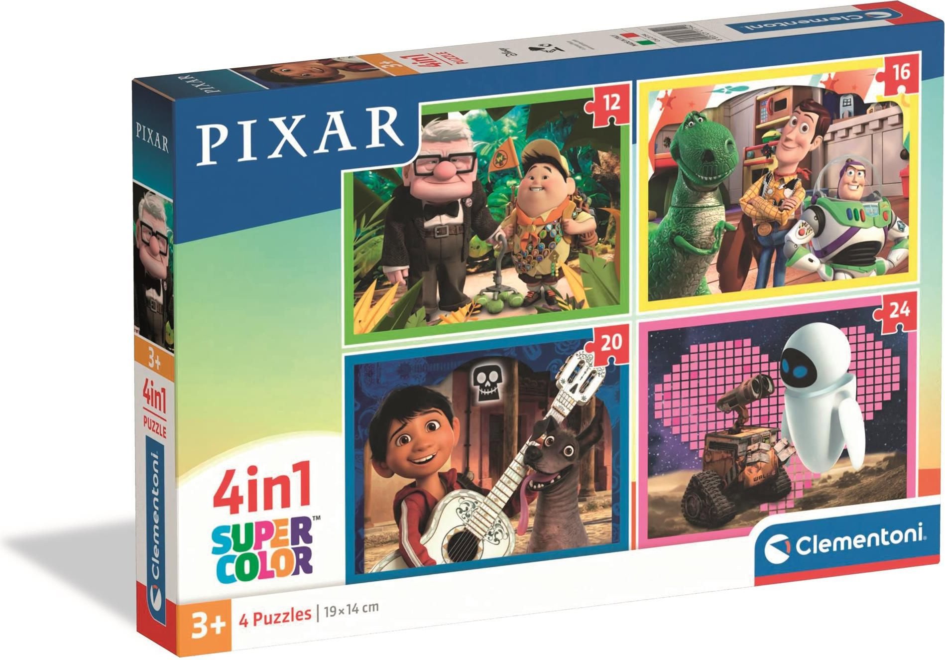 Rozprávky Pixar – puzzle 4 v 1 (12 + 16 + 20 + 24 dielikov)