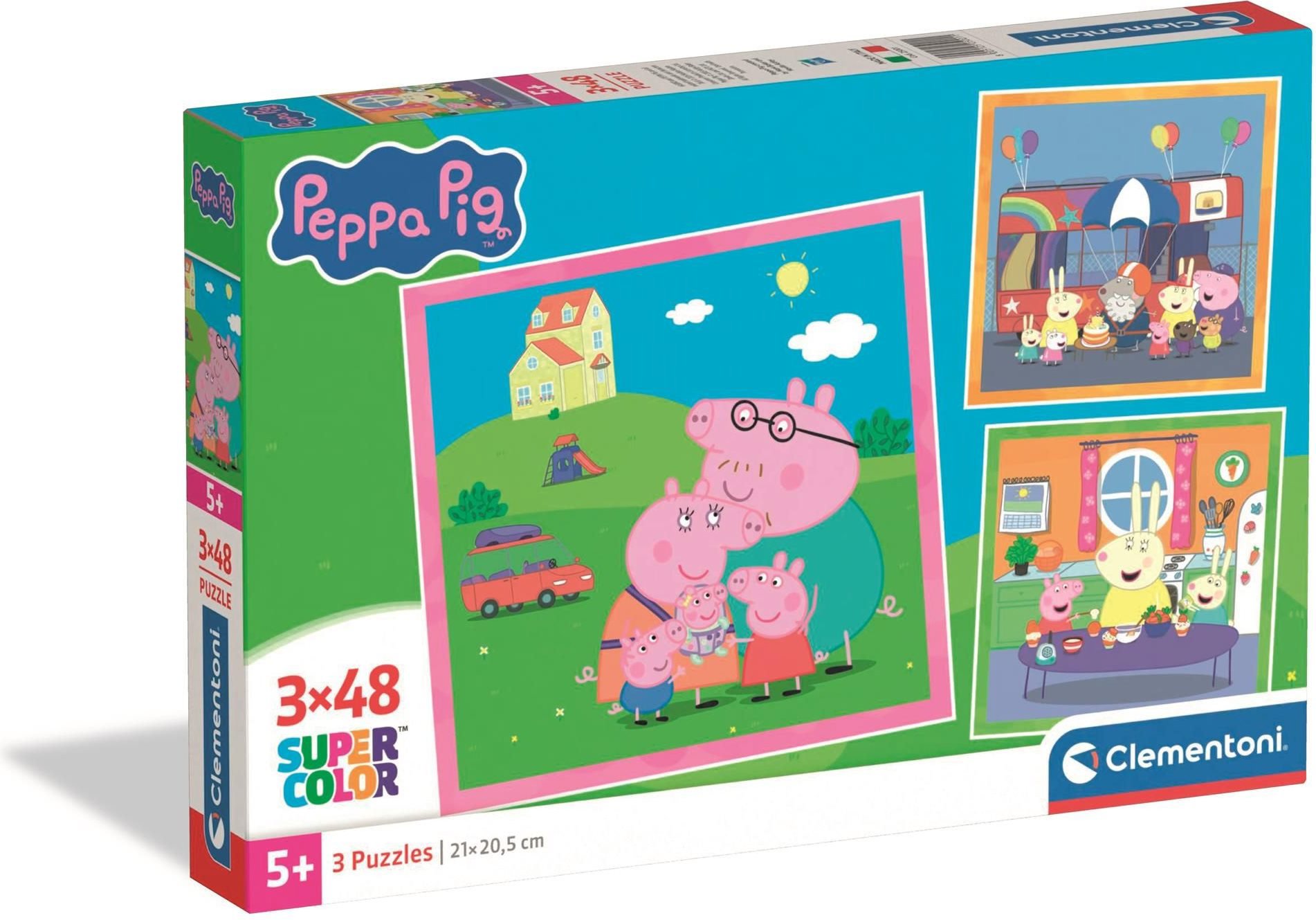Prasiatko Peppa – puzzle 3× 48 dielikov