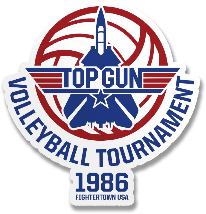 Hybris Production AB Samolepka Top Gun Volleyball Tournament 9 cm