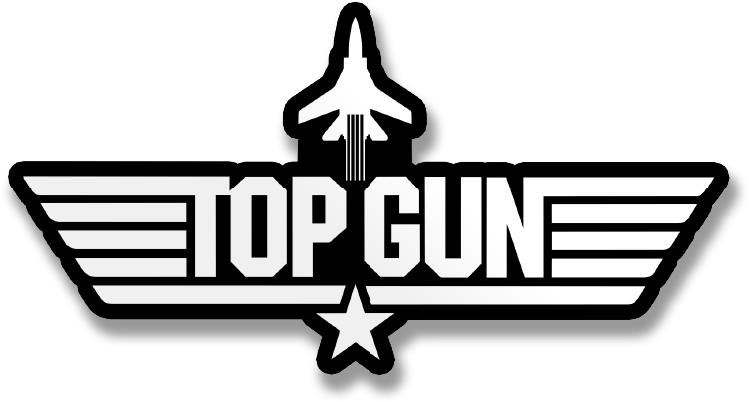 Hybris Production AB Samolepka Top Gun BW Logo 12 cm