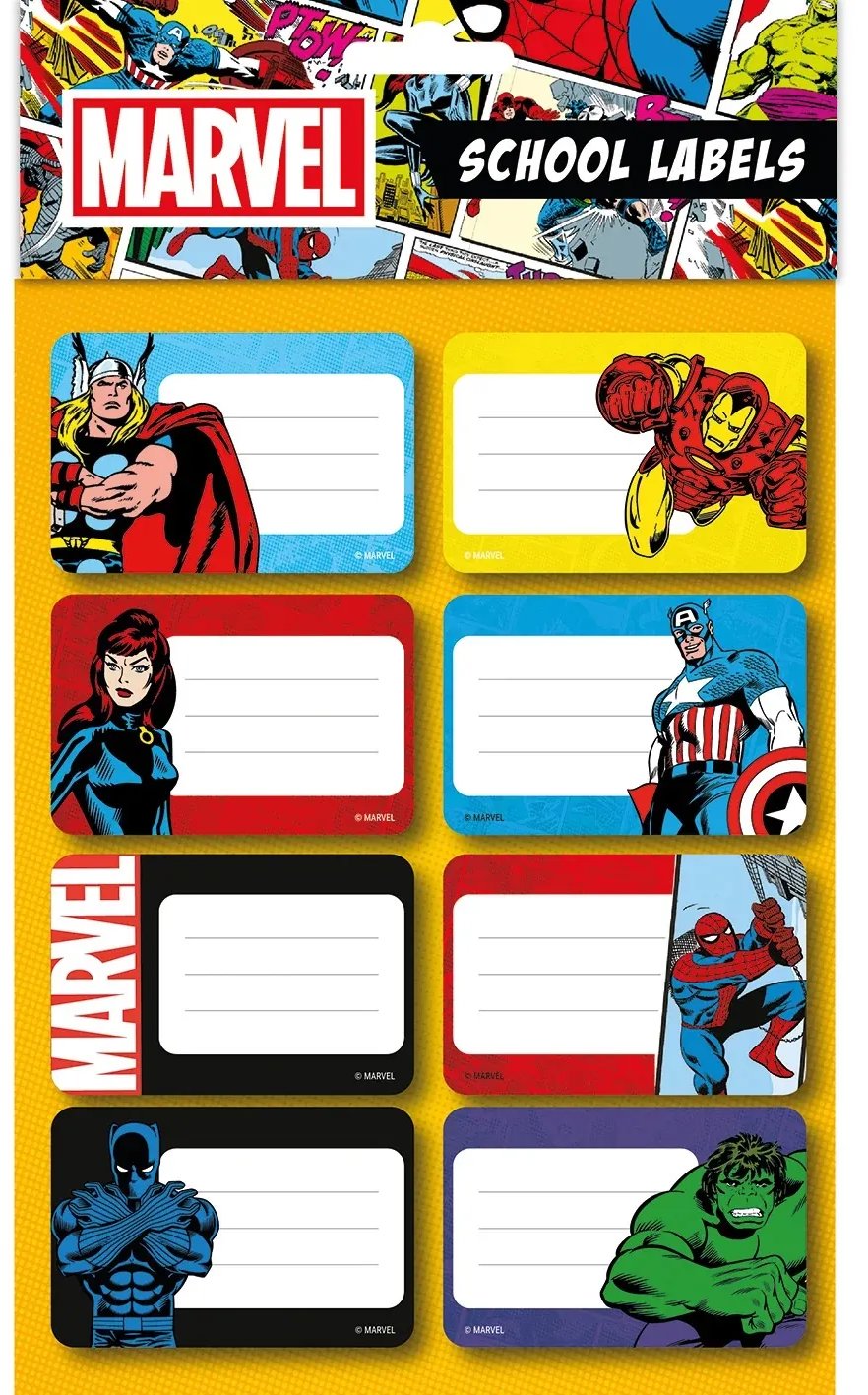 Marvel školské menovky na zošity (Budget)