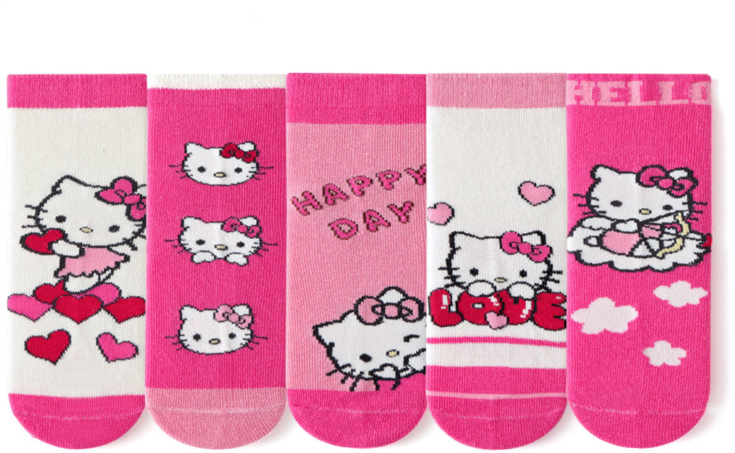 Snugs Hello Kitty PINK 2 – 5 rokov 5 párov – Detské ponožky