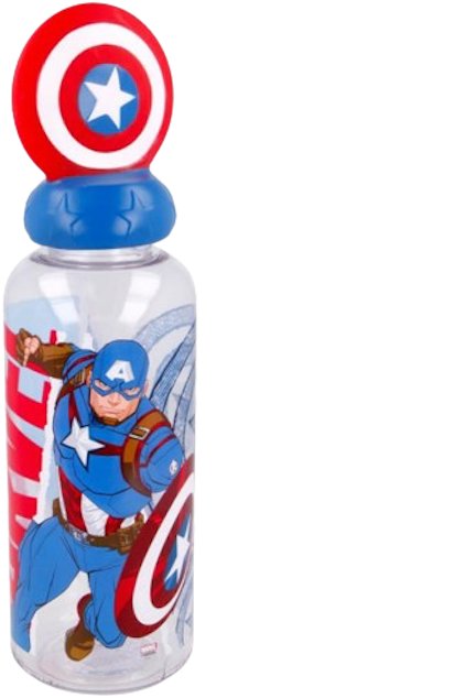 Avengers Captain America 3D viečko – fľaša na pitie, 560 ml