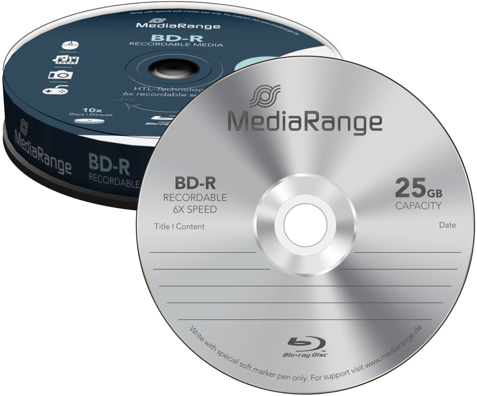MediaRange BD-R (HTL) 25 GB 10 ks cakebox