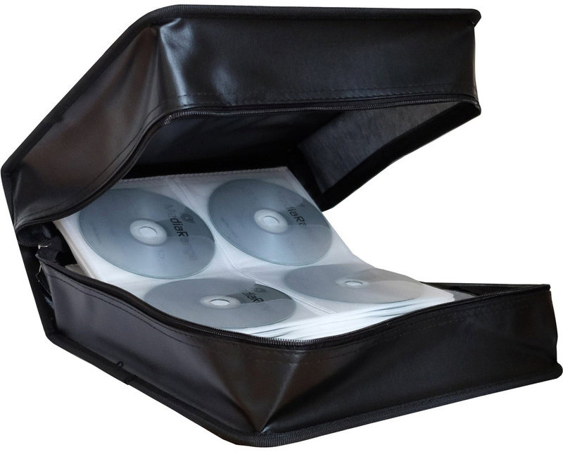 MEDIARANGE na 500 CD/DVD, zapínacie, čierne