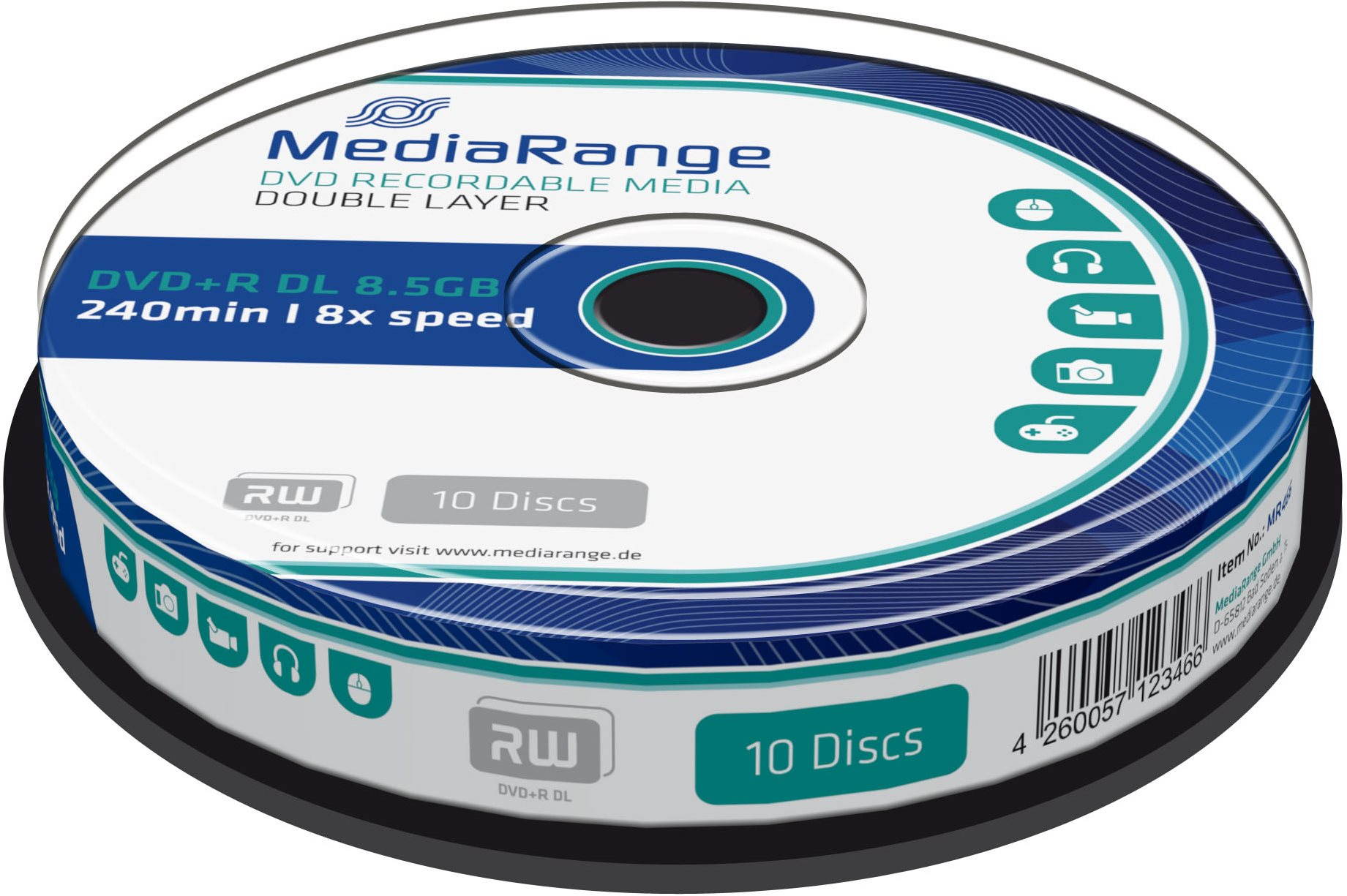 MediaRange DVD + R Dual Layer 10 ks CakeBox
