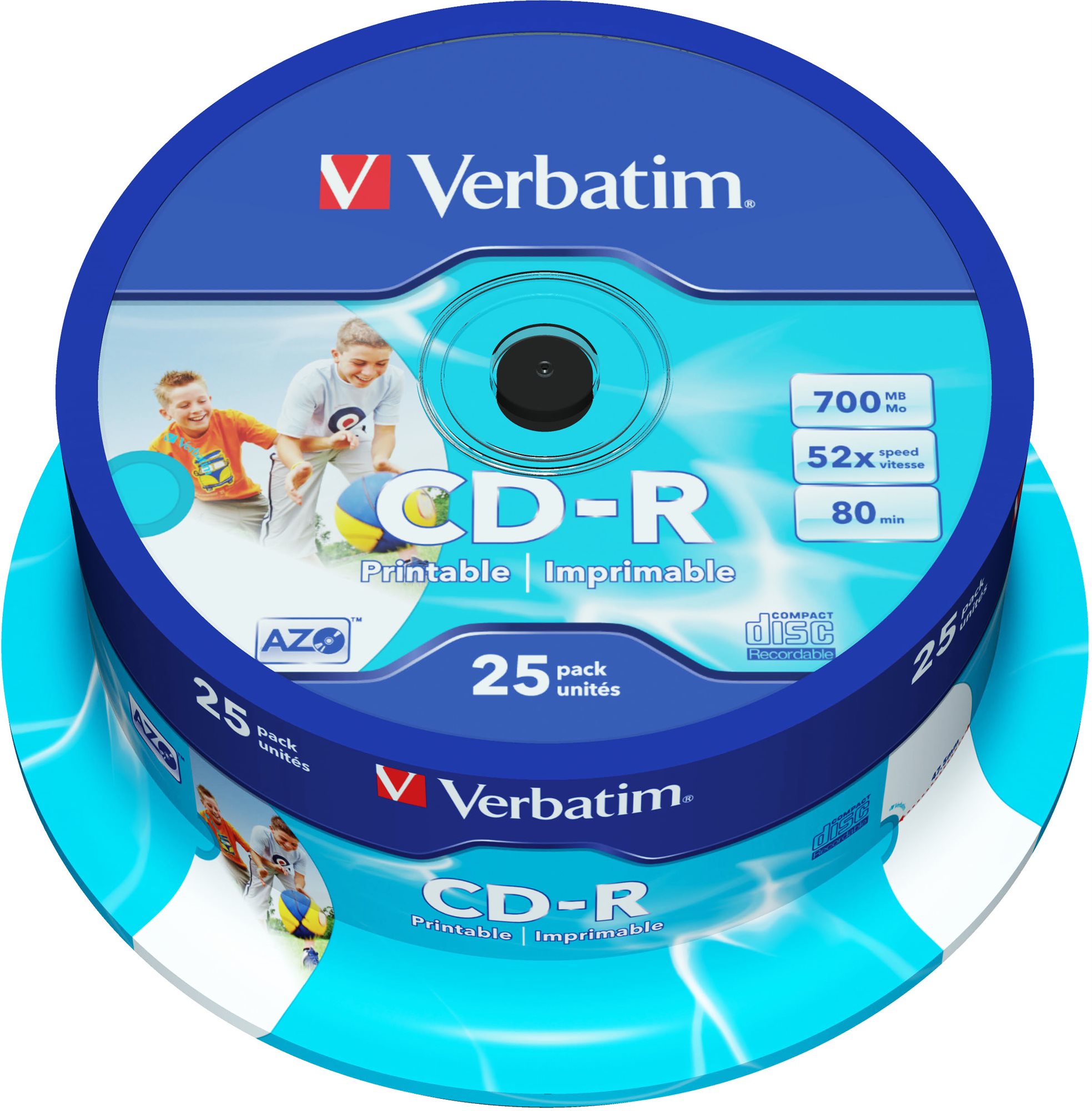 Verbatim CD-R DataLife Protection 52x Printable 25 ks cakebox