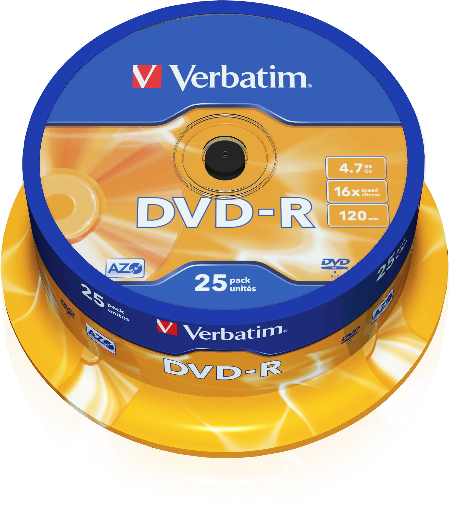 Verbatim DVD-R 16x, 25 ks cakebox