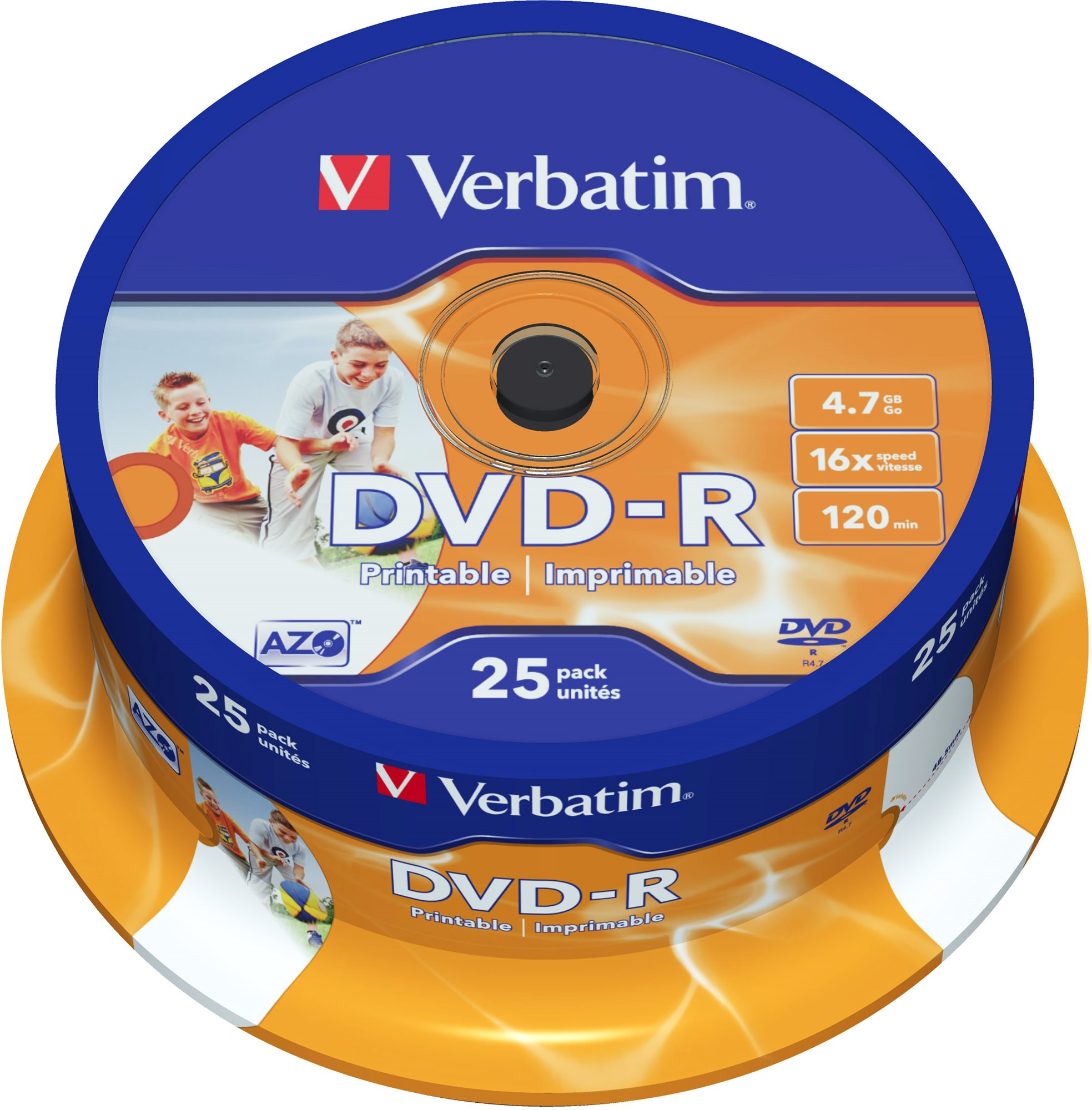 Verbatim DVD-R 16x, Printable 25 ks cakebox