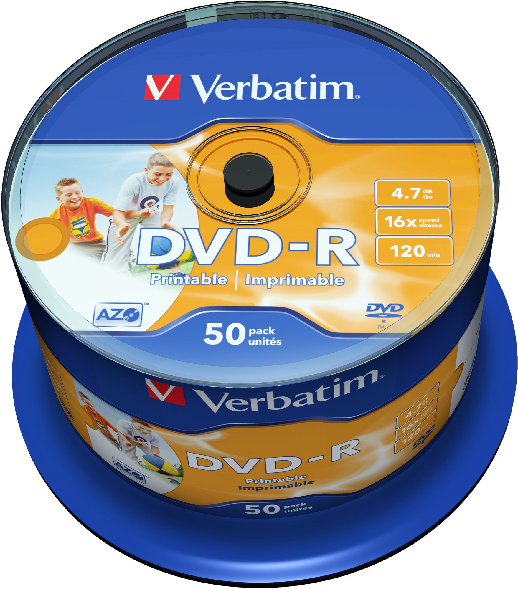 Verbatim DVD-R 16x, Printable 50ks cakebox