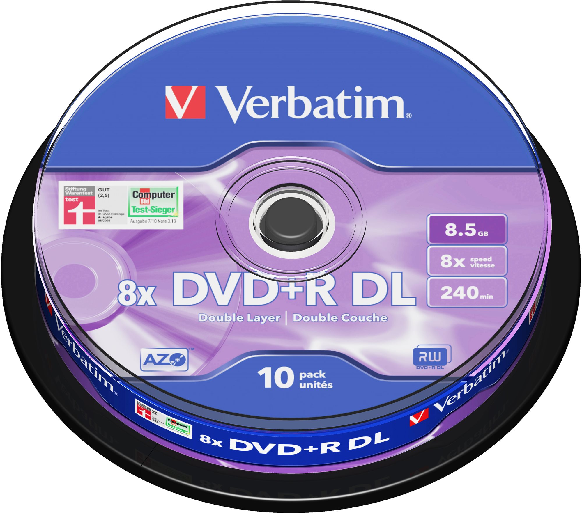 Verbatim DVD+R 8x, Dual Layer 10 ks cakebox