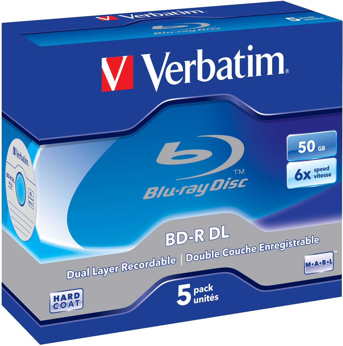 Verbatim BD-R 50 GB Dual Layer 6x, 5 ks v škatuľke