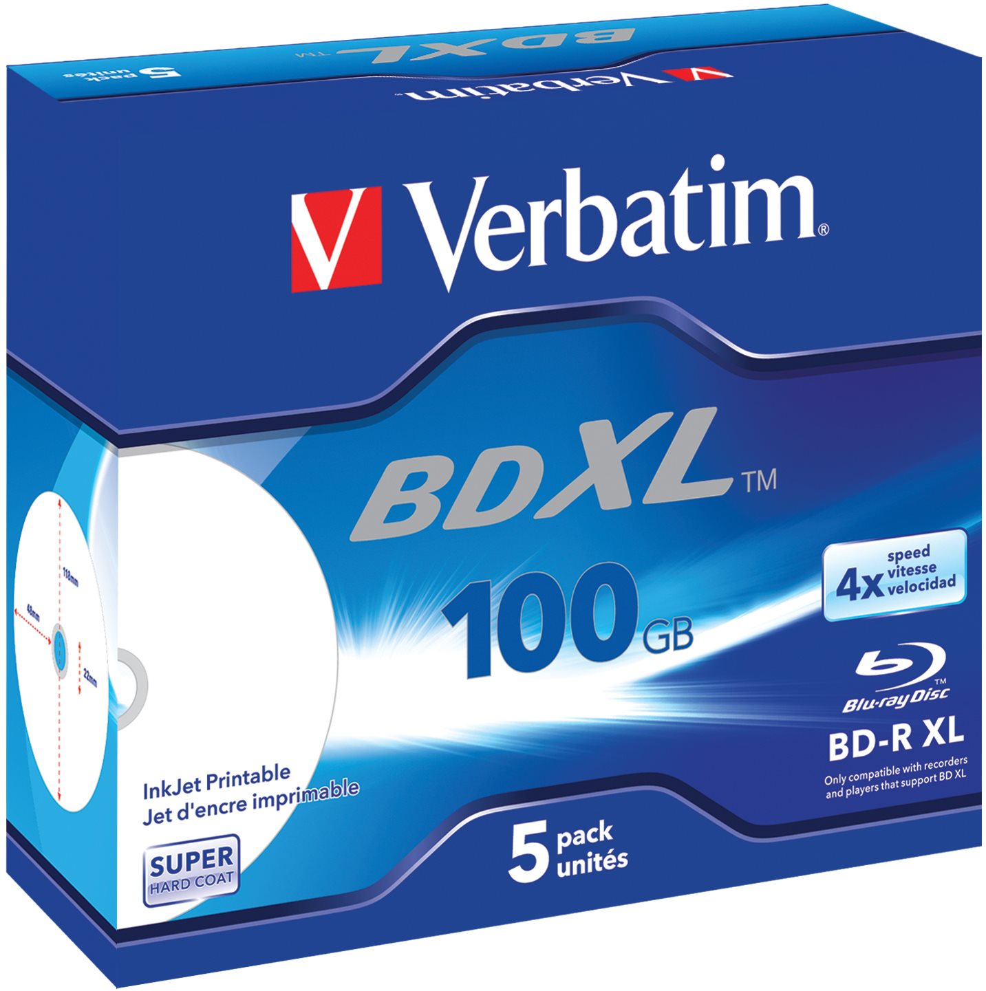 Verbatim BD-R XL 100GB 4x, 5ks