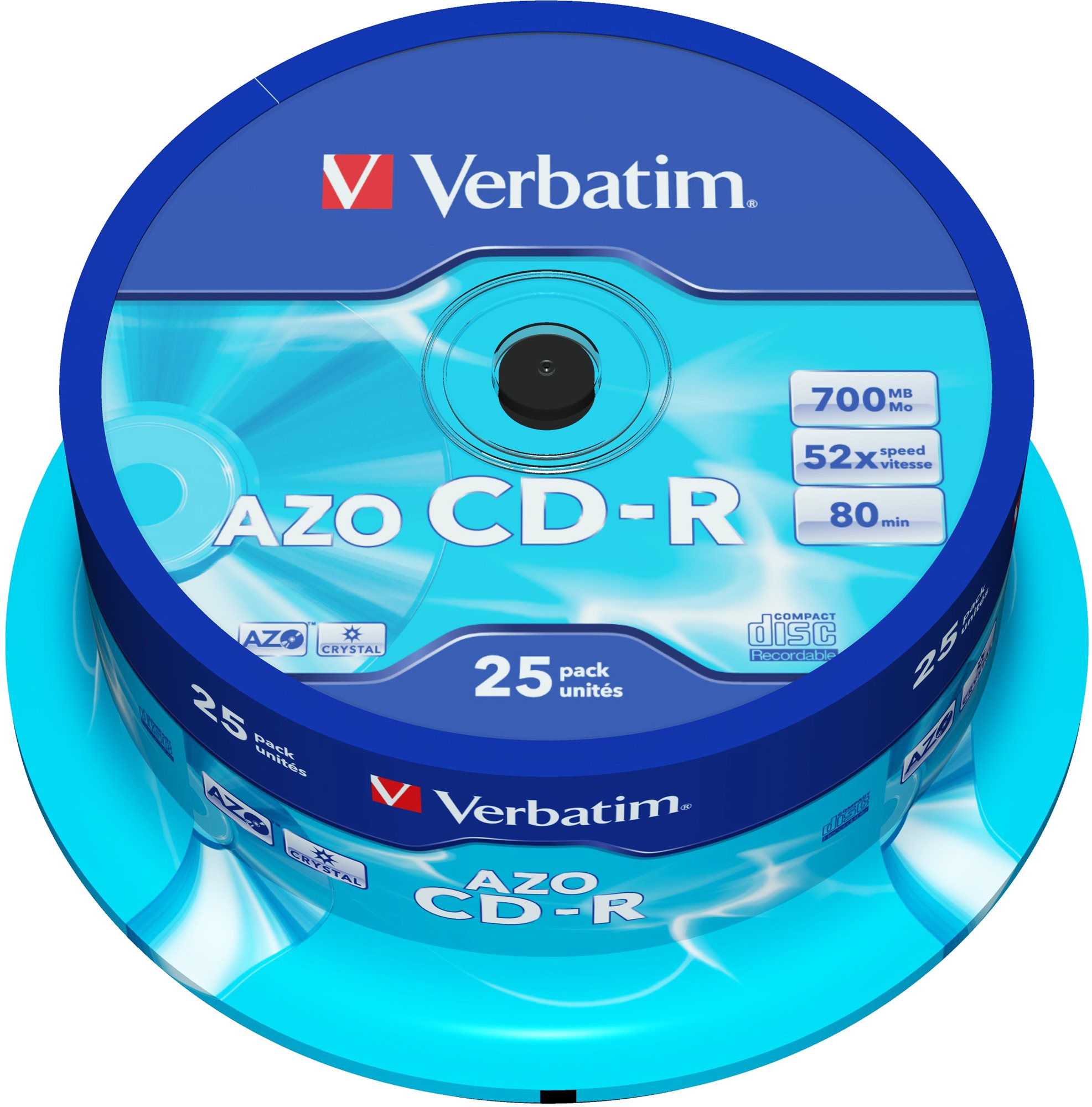 VERBATIM CD-R 80 52x CRYST. spindl 25pck/BAL