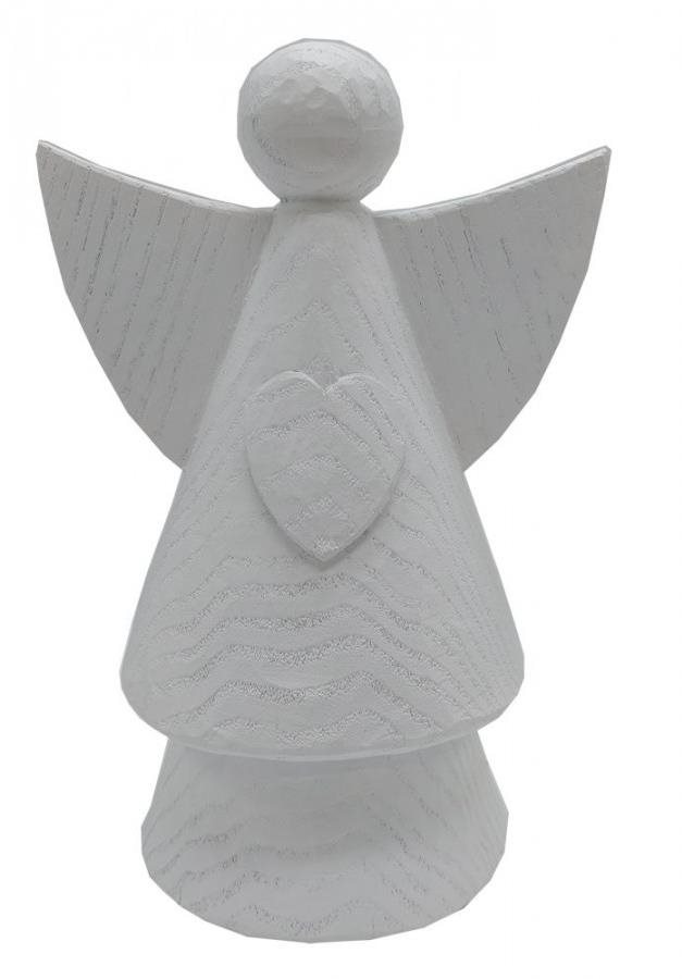 GOBA Vianočná dekorácia – keramický anjel, biely, 30 cm