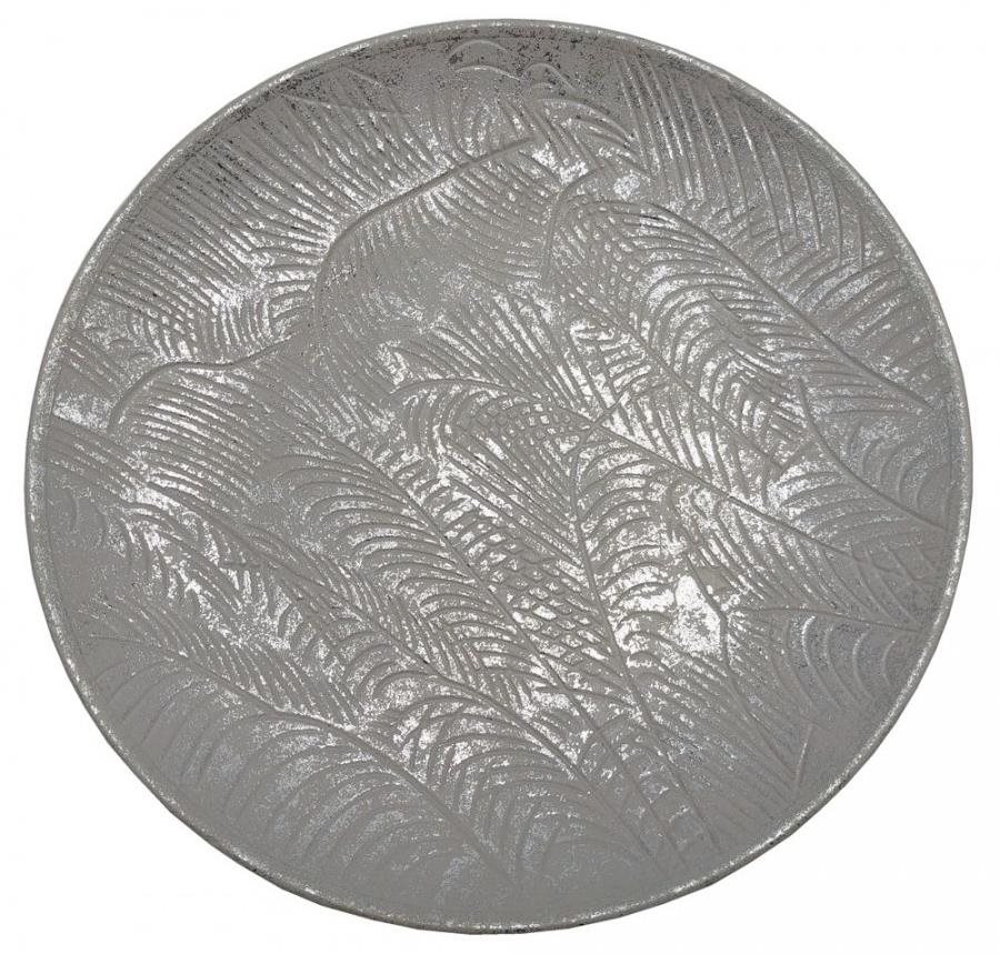 GOBA Tanier dekoračný – drevený, strieborný 29 cm