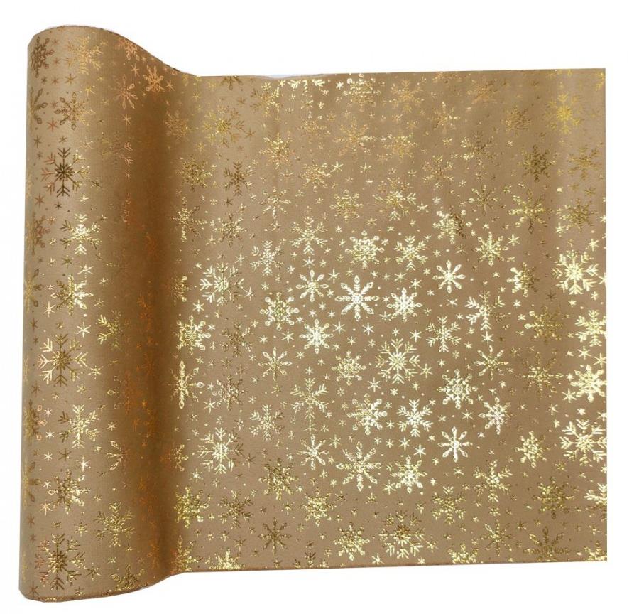 Goba Behúň zamatový s vločkami, zlatý 28 cm × 3 m