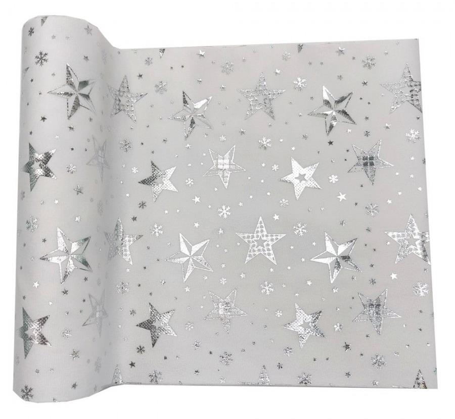 Goba Behúň zamatový s hviezdami, biely 28 cm × 3 m