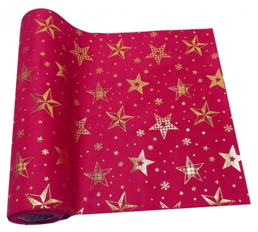 Goba Behúň zamatový s hviezdami, červený 28 cm × 3 m