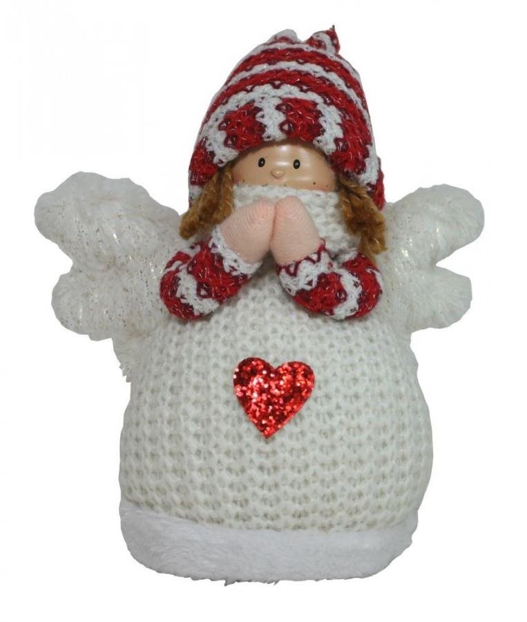 GOBA Vianočná dekorácia – anjel bucľatý, so srdcom, 25 cm