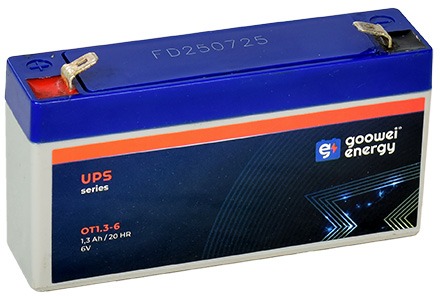 GOOWEI ENERGY Bezúdržbový olovený akumulátor AGM OT1.3-6 F1, 6 V, 1.3 Ah