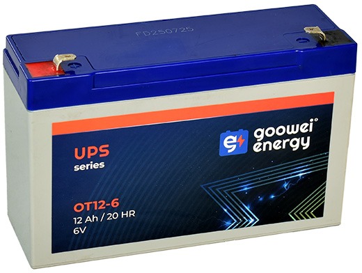 GOOWEI ENERGY Bezúdržbový olovený akumulátor AGM OT12-6 F1, 6 V, 12 Ah
