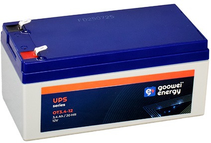 GOOWEI ENERGY Bezúdržbový olovený akumulátor AGM OT3.4-12 F1, 12 V, 3,4 Ah