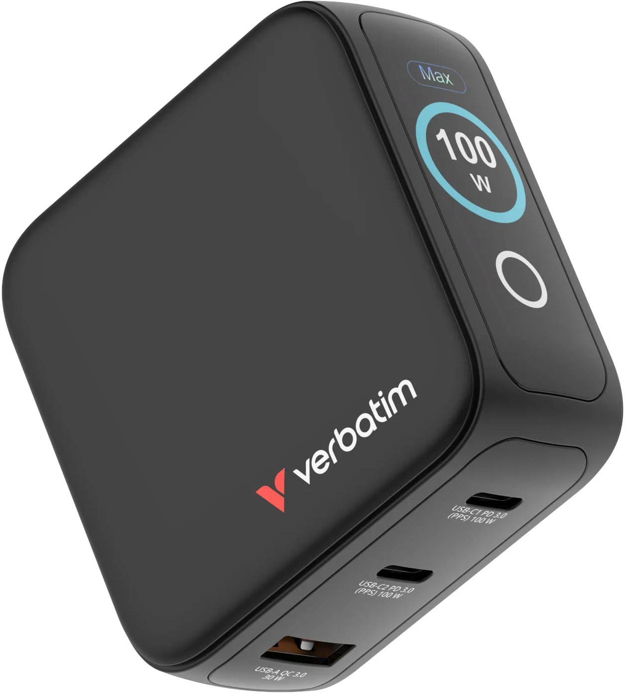 VERBATIM GaC-100D GaN nabíjačka 100 W s displejom