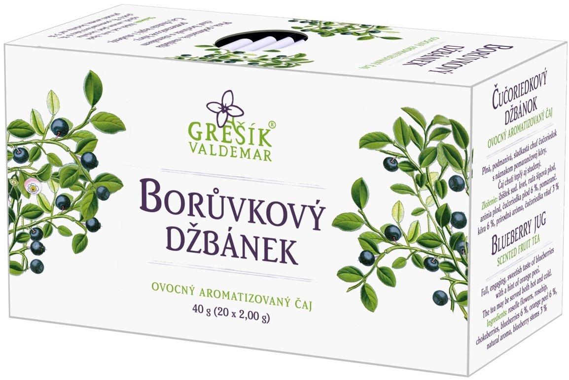 Grešík Valdemar Čučoriedkový džbánok 20 × 2 g n.s. ovocný čaj