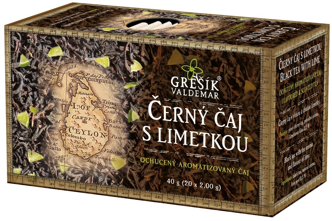 Grešík Valdemar Čierny čaj s limetkou 20× 2 g n.s.