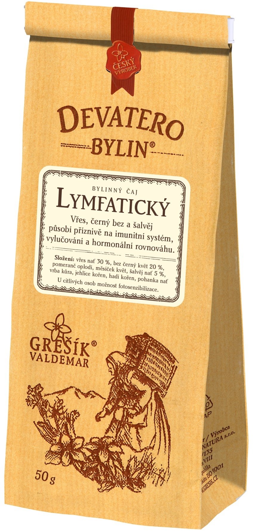 Grešík Valdemar Lymfatický 50 g Devätero bylín