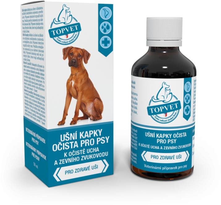 Topvet Ušné kvapky očista pre psov 50 ml