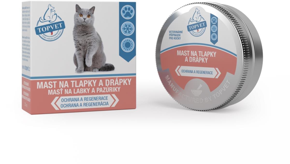 Topvet Masť na labky a pazúriky pre mačky 30 ml