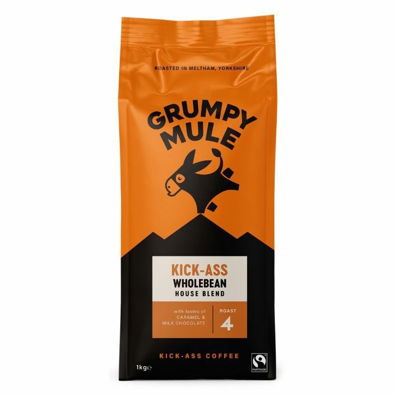 Grumpy Mule Kick Ass House Blend SCA 82+, zrnková, Arabica, 1000 g