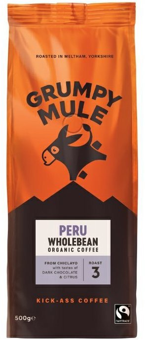 Grumpy Mule BIO Peru SCA 84+, zrnková, Arabica, 500 g