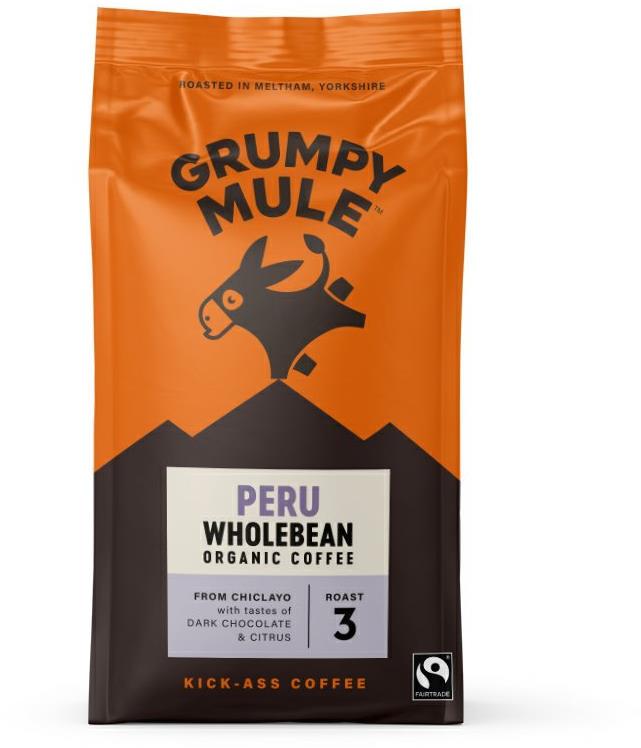 Grumpy Mule BIO Peru SCA 84, zrnková, Arabica, 200 g