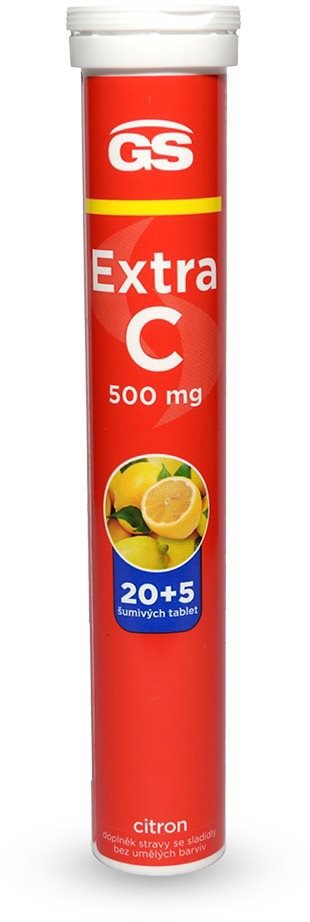 GS Extra C 500 citrón, 20 + 5 šumivých tabliet