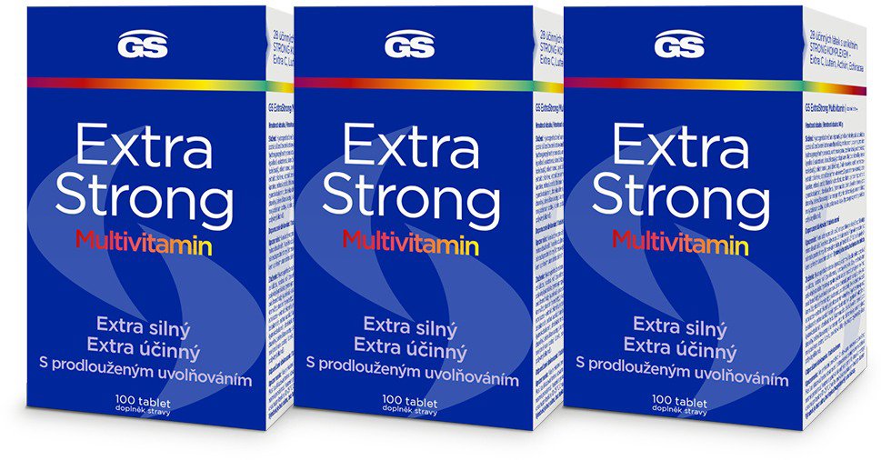 GS Extra Strong Multivitamín, 3× 100 tabliet