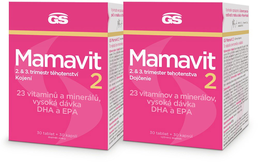 GS Mamavit 2 Tehotenstvo a dojčenie, 2× 30 tabliet + 30 kapsúl