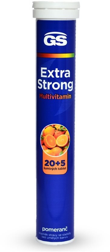 GS Extra Strong Multivitamín pomaranč, 20 + 5 šumivých tabliet