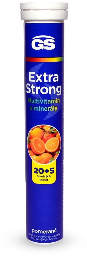 GS Extra Strong multivitamín s minerálmi, 20 + 5 šumivých tabliet