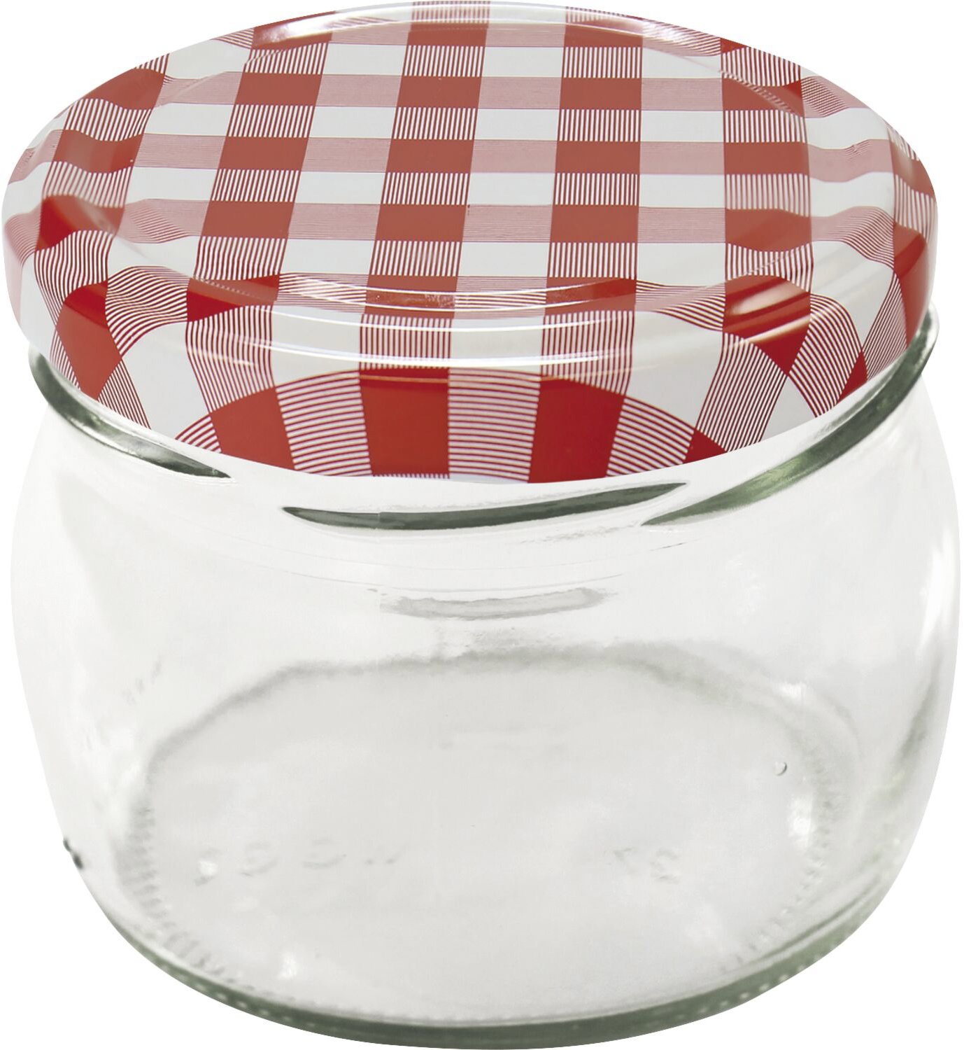 Gastro Zaváracie poháre, súprava 6 ks, číre, bucľaté, kárové viečko, objem 0,25 l, TO 82