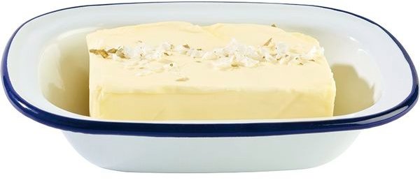 APS Enamelware Miska 350 ml, biela/modrá