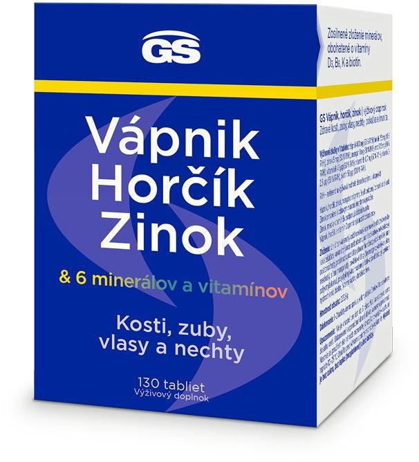 GS Vápnik, horčík, zinok, 130 tabliet